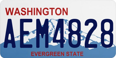 WA license plate AEM4828