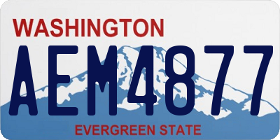WA license plate AEM4877