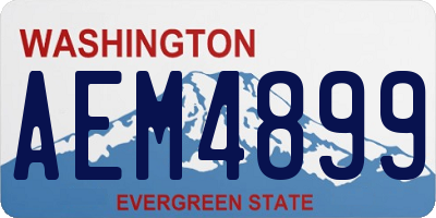 WA license plate AEM4899