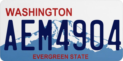 WA license plate AEM4904