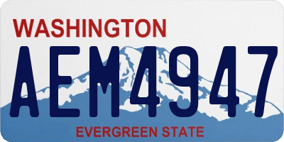 WA license plate AEM4947