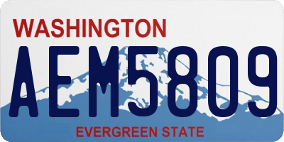 WA license plate AEM5809