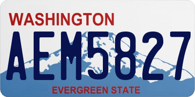 WA license plate AEM5827