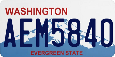 WA license plate AEM5840