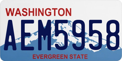 WA license plate AEM5958