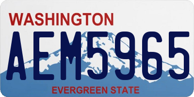 WA license plate AEM5965