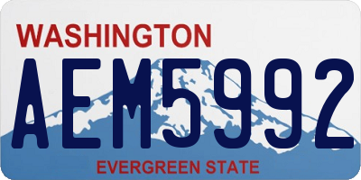 WA license plate AEM5992