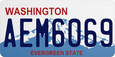 WA license plate AEM6069