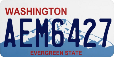 WA license plate AEM6427