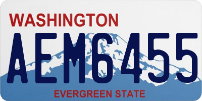 WA license plate AEM6455