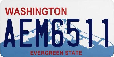 WA license plate AEM6511