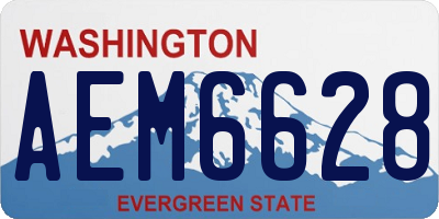 WA license plate AEM6628