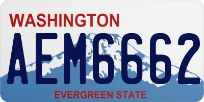 WA license plate AEM6662