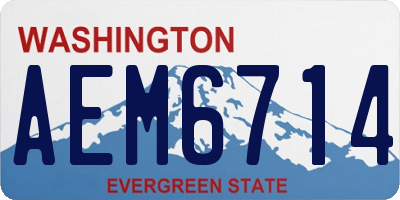 WA license plate AEM6714