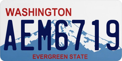 WA license plate AEM6719