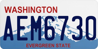 WA license plate AEM6730
