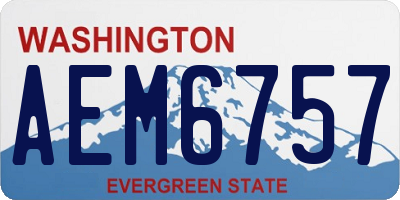 WA license plate AEM6757