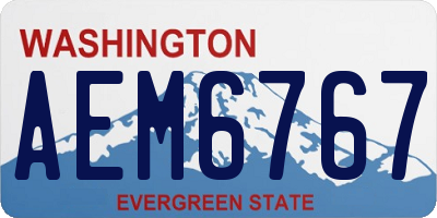 WA license plate AEM6767