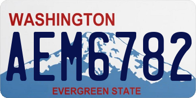 WA license plate AEM6782