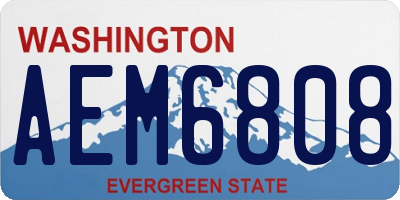 WA license plate AEM6808