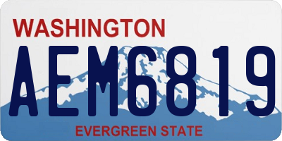 WA license plate AEM6819