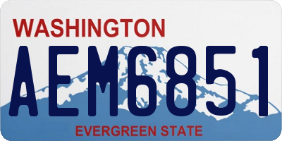 WA license plate AEM6851