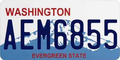 WA license plate AEM6855