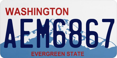 WA license plate AEM6867
