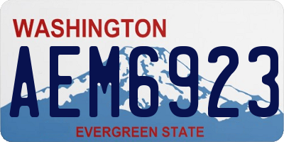 WA license plate AEM6923