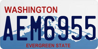 WA license plate AEM6955