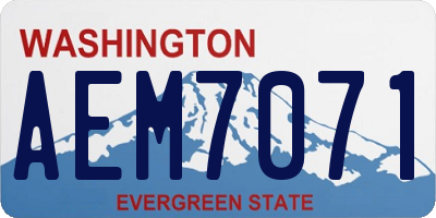 WA license plate AEM7071