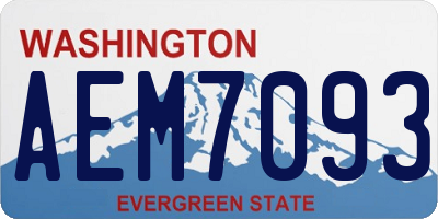 WA license plate AEM7093