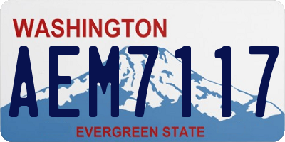 WA license plate AEM7117