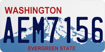 WA license plate AEM7156