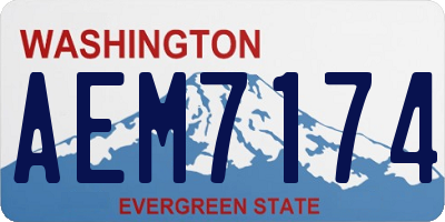 WA license plate AEM7174