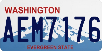 WA license plate AEM7176