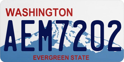 WA license plate AEM7202