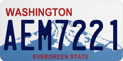 WA license plate AEM7221