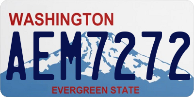WA license plate AEM7272