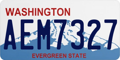 WA license plate AEM7327