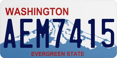 WA license plate AEM7415