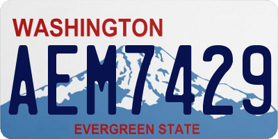 WA license plate AEM7429