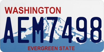 WA license plate AEM7498