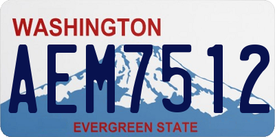 WA license plate AEM7512