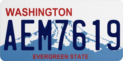 WA license plate AEM7619