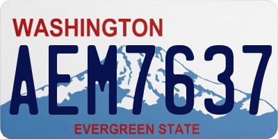 WA license plate AEM7637
