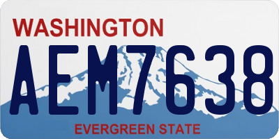 WA license plate AEM7638