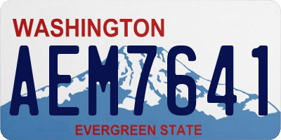 WA license plate AEM7641