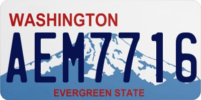 WA license plate AEM7716