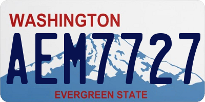 WA license plate AEM7727
